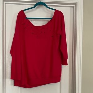 Red Embroidered Blouse